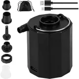Kabellose, Tragbare Luftpumpe (200 L/min) – 1600-mah-akku, 5 Düsen Inklusive, Usb-ladefunktion – Ideal Für Luftmatratzen, Bojen, Schlauchboote Und Vakuumbeutel