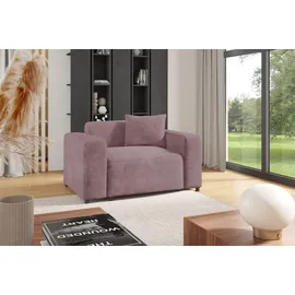Fun Möbel Sessel MEGAN Stoff Poso 70 x 80 x 80 cm Rosa mit Rollen