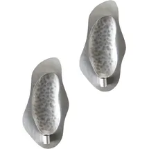 Beliani Wandkerzenhalter 2er Set ODEMIRA Metall 40 cm Silber