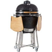 Keramik-Grill Kamado 21" Pro black Edelstahl Holzkohlegrill | RedNeck