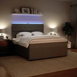 vidaXL Boxspringbett 180 x 200 cm Hellgrau