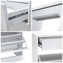 Vladon Loret V2 46 x 104 x 23 cm mit 1 Schublade schwarz matt / gelb