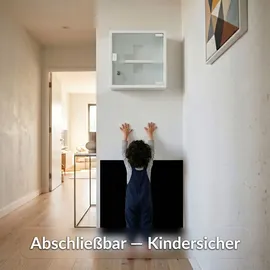 Karat Medizinschrank Allen Abschließbarer Arzneischrank mit Glastür Weiß 30 x 30 cm 2 Fächer