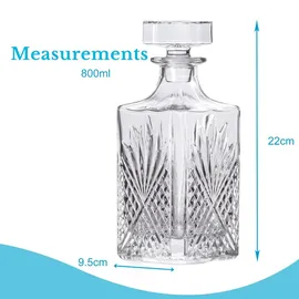 Intirilife Whiskey Karaffe - Füllmenge 800 ml - Decanter für Rum, Vodka, Scotch und vieles mehr