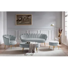 SalesFever Clam oval hellgrau/gold