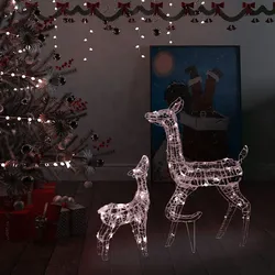 LED-Rentier-Familie Weihnachtsdeko Acryl 160 LED Warmweiß