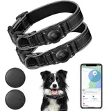 SmartTag Hundehalsband (2Pack), Mini Tracker Ohne ABO für Hunde, (nur IOS) mit wasserdichte Reflektierendes GPS Hunde Tracker Halsbänder, Tracking Standort von Haustieren, Arbeite mit Apple Find My