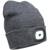 Portwest BEANIE MIT USB WIEDERAUFLADBAREN LED Wintermütze "B029" - Grau,