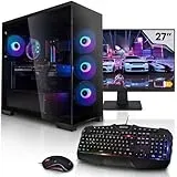 AURUMPC Aurum Komplett Set Gaming PC Ryzen 9 5900XT • 27" Monitor • GeForce RTX5070 12GB • 32GB DDR4 • 1TB M.2 SSD • Windows 11 • Wasserkühlung • Tastatur • Maus pc Gaming komplettpaket
