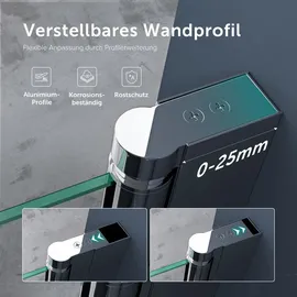 SoGood doporro Duschtür Nischentür dusche Duschabtrennung Duschkabine 80cm Nischendrehtür 195cm ESG-Sicherheitsglas aus Klarglas mit Hebe- und Senkmechanismus Teramo24k