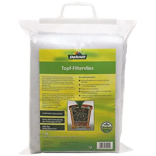 Dehner Filtervlies für Pflanztöpfe, ca. 2 x 1 m, weiß-grau
