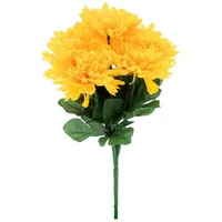 Spetebo Chrysanthemen Strauß künstlich 2er Set - gelb - Deko Blumenstrauß mit 7 Stielen - Strauß Kunst Päonie Dekorpflanze Kunstblumen Blumen Bouquet künstlich