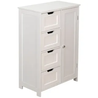 Miadomodo MIADOMODO® Badezimmerschrank Badschrank 4 Schubladen Beistellschrank Flur Küche