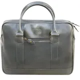 Buckle & Seam Everett Aktentasche Leder 38 cm Laptopfach grau