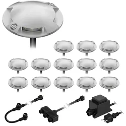 ledscom.de LED Boden-Aufbau-Leuchte Bunda, 4-flammig, für außen, befahrbar, kalt-weiß, 14er Set