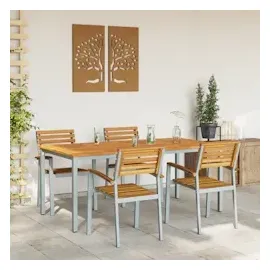 vidaXL 5-teiliges Garten-Essbereich-Set aus Massivholz Akazie und Metall