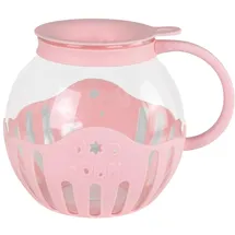 Jocca Popcornbehälter aus Glas für Mikrowelle, 2,2 l, mit Silikongitter, spülmaschinenfest, Rosa (Rosa)