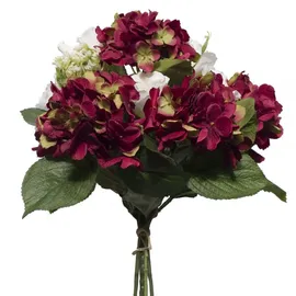 2474U Kunstblumenstrauß rot weiß, Künstliches Blumen-Bouquet 54 cm Rosalie - Rot/Weiß/Grün