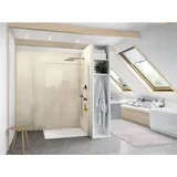 Hüppe Duschabtrennung Select+ 4-Eck Seitenwand 8 mm 139 cm x 200 cm Silber Matt