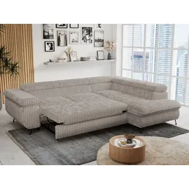 MKS Meble Eckcouch Cord 2-Sitzer Grau
