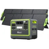 FOSSiBOT F2400 2048Wh 2400W Tragbarer Elektrischer Generator + 200W×2 Solarpanel, LiFePO4 (4800 Spitzen) Elektrische Versorgungsstation