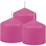 HS Candle Stumpenkerzen Ø8cm 3er Pack Rose Ro