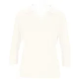 halsüberkopf Accessoires Poloshirt Feinstrickshirt mit 3/4-Arm Baumwolle-Kaschmir-Mix weiß L