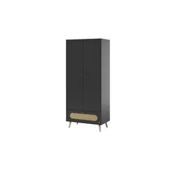 Kleiderschrank  Canne ¦ schwarz ¦ Maße (cm): B: 85 H: 195 T: 49