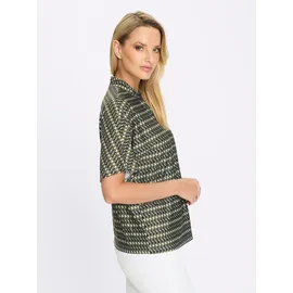 Heine Shirtbluse oliv/schwarz 36