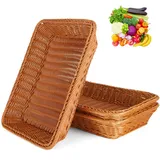 3 Stück Brötchenkorb, Brotkorb Geflochten, Storage Basket Rectangular, Braided Multi-Purpose Basket, Garden Basket, Polypropylen, for Restaurant, Fruits, Geschäft, Home (35 x 25 x 7 cm)