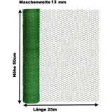 EXCOLO Hasendraht grün 50cm, x 25m, Sechseckdraht Draht Vogelschutz Kaninchendraht 13mm)