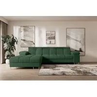 altdecor Ecksofa Cord mit Schlaffunktion 2-Sitzer Grün