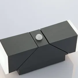 LINDBY Außenwandleuchte Aluminium 22,0 cm mit Bewegungsmelder schwarz