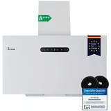 KKT KOLBE Dunstabzugshaube 60cm A+++ | Umluft Abluft | Kopffrei Wandhaube | Weiß | Metall | LED-Beleuchtung | Gestensteuerung | SensorTouch | Aktivkohlefilter | BASE6002W