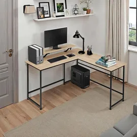Tectake Eckschreibtisch Melrose Eiche / Braun