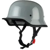Vintage Deutsche Motorrad Halbhelme mit ECE, Jethelm Retro, Chopper Helm, Scooter-Helm, Fahrradhelm, mit Herausnehmbares Innenfutter und Schnellverschlussschnallen M~XXL 57~64CM