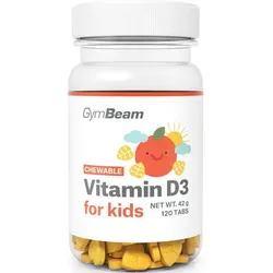 GymBeam Vitamin D3 for Kids Lutschtabletten für Kinder Geschmack Orange 120 TABL
