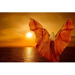 Fototapete PAPERMOON "Frau auf dem Meer", bunt, B:4,50m L:2,80m, Vlies, Tapeten