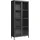 [en.casa] Vitrinenschrank Säkylä 180 x 80 x 35 cm Schwarz