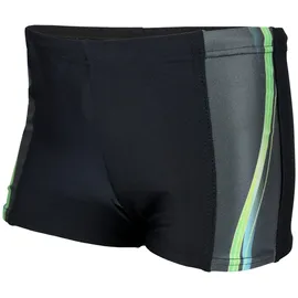 Aquarti Badehose Jungen Schwimmhose Schwarz/Grün 164