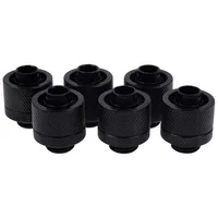 Alphacool Eiszapfen Schlauchanschluss G1/4" auf 16/10mm, 6er-Pack schwarz (17234)