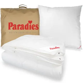 PARADIES 4 Jahreszeiten Bettdecke 155x220 Set mit Kissen 80x80 - Prima