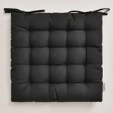 room99 Aura Stuhlkisse 40 x 40 x 4,5 cm Sitzkisse Sitzpolster mit bändern Zierkissen Stuhl Boden Bodenkissen Kissen Outdoor Indoor Wohnzimmer Schwarz, 1 Stück