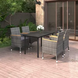 vidaXL Garten-Essgruppe 5-tlg. Grau