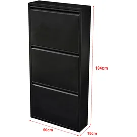 [en.casa] Sokndal 50 x 104 x 15 cm 3 Klappen schwarz