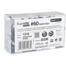 Rapesco 1316 Supaclip 60 Edelstahl-Nachfüllklammern Großpackung, 250 Stück