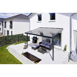 Gutta Terrassendach Premium 410 x 306 cm anthrazit / Polycarbonat bronce