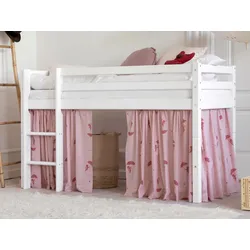 Spielbett HOPPEKIDS "ECO Dream", rot (rot, weiß), B:81cm H:105cm L:168cm, Vorhang: 100% Baumwolle, Betten, Massivholz, wahlweise in 2 Größen und 4 Farben, Matratze wählbar
