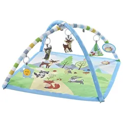 Chipolino Spielbogen Tiere, Musikfunktion, 5 Hängespielzeuge, Krabbeldecke blau