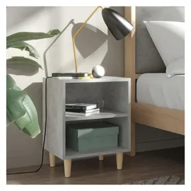 vidaXL Nachtschrank mit Massivholz-Beinen 40 x 30 x 50 cm Betongrau